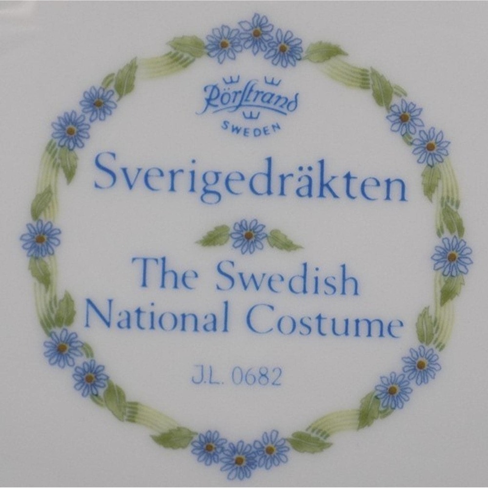 Vintage Rorstrand Sweden JL 0682 7.5" Porcelain Plate Swedish National Costume - Picture 5 of 8